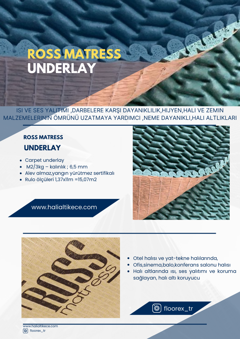 Carpet Underlay Ross Matress halı altı underlay